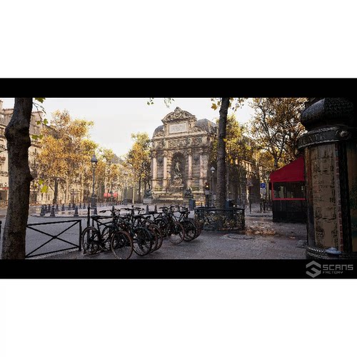 UE5.4-5.6法国巴黎城市小河街道Paris - Fontaine Saint-Michel