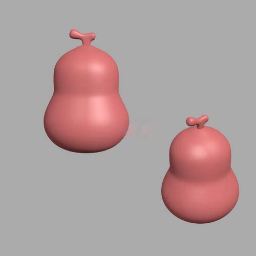 好运葫芦立体圆雕图可爱葫芦瓜电脑雕刻STL文件3D打印模型B93