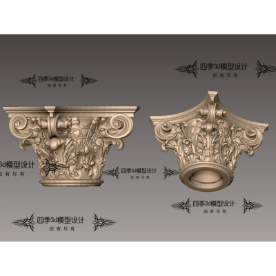 柯林斯罗马柱柱子柱头欧式构件3d打印模型stl圆雕图三维立体图obj