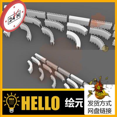 18个古代城墙古建筑场景犀牛建模rhino/C4D/3Dmax/maya模型objfbx