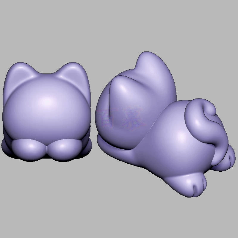 趴趴猫无相猫三维立体图电脑圆雕雕刻图纸stl文件3d打印模型1545