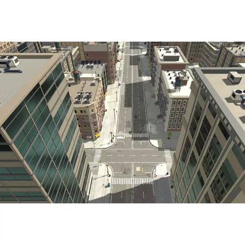 Unity3D 模块化现代城市建筑道路场景Module Based City Pack 1.0