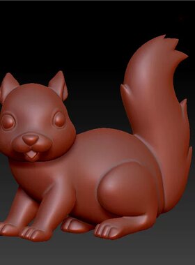 三维立体图圆雕图3d打印stl格式 松鼠摆件 3d模型 3311
