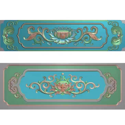 莲花精雕图古建寺庙栏板栏杆护栏荷花草花石雕图扫描图围板浮雕