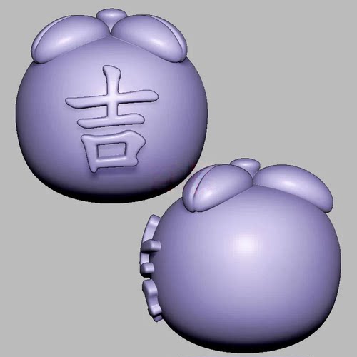 大吉大利橘子水果三维立体图圆雕图STL文件雕刻机3D模型821
