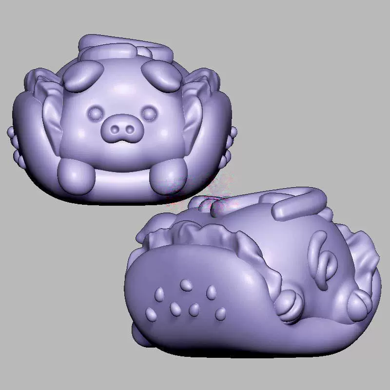 小猪热狗三维立体图电脑圆雕雕刻图纸stl文件3d打印模型1598
