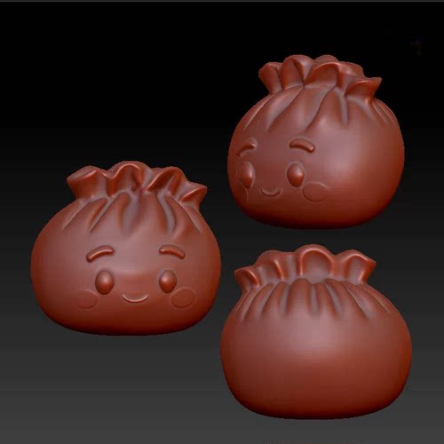 三维立体图圆雕图3d打印stl格式 包子、面包 3d模型 3367