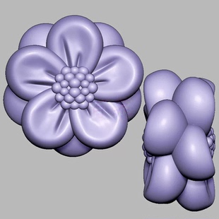 花小花花件三维立体图3d打印STL文件圆雕图电脑雕刻机3D模型086