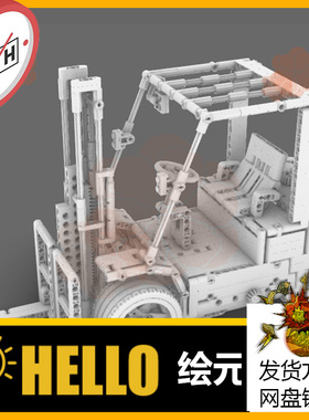 叉车工业起重器工地车间车辆犀牛rhino/C4D/3Dmax/maya模型objfbx