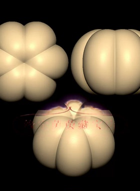 瓜珠六瓣南瓜珠三维立体图圆雕图纸stl文件雕刻机3d模型2611