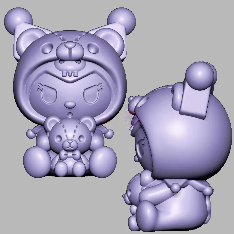 小熊库洛米三维立体图电脑圆雕雕刻图纸stl文件3d打印模型228