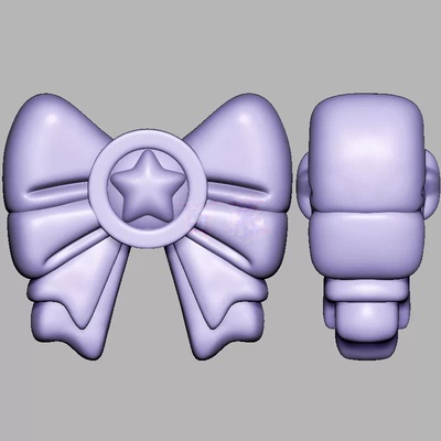 星星蝴蝶结三维立体图圆雕图STL文件雕刻机3D模型2295