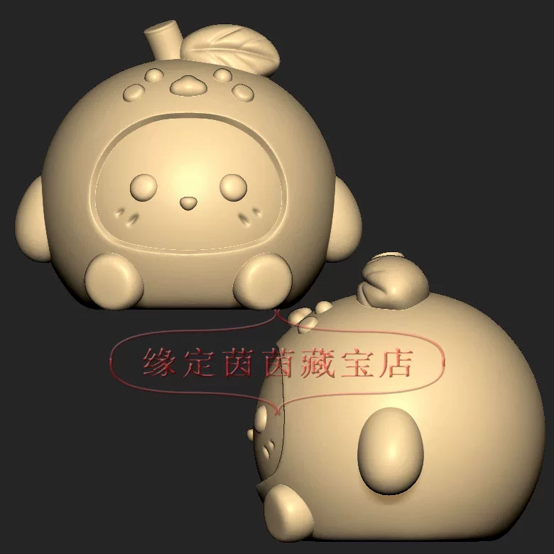 橘子宝宝水果橘子三维立体图圆雕图STL文件雕刻机3D模型3597
