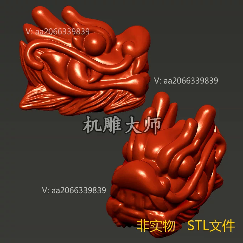 龙头生肖龙头三维立体图圆雕图stl文件雕刻机3d模型1920