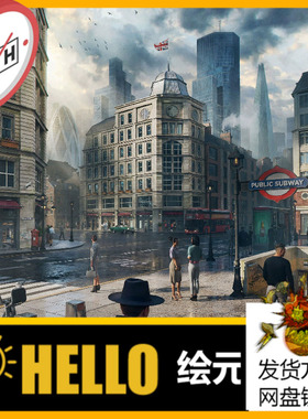 KitBash3D London欧洲伦敦城市住宅公寓办公楼建筑模型UE5 FBX