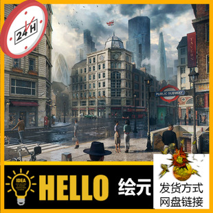 KitBash3D London欧洲伦敦城市住宅公寓办公楼建筑模型UE5 FBX