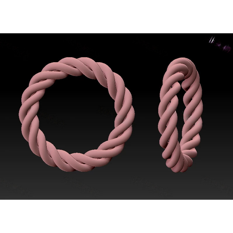 新款精雕图stl 3d打印麻花手镯236