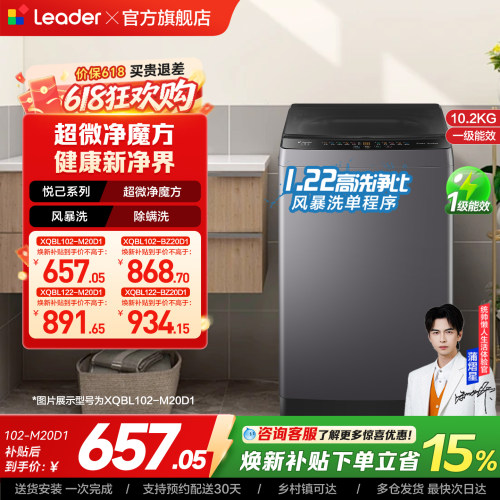 海尔出品统帅大容量家用全自动一级波轮洗衣机XQBL102-M20D1