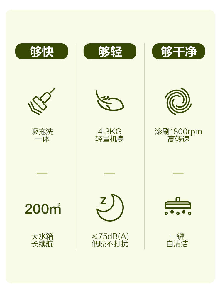 统帅小黄鸭A1洗地机吸拖一体家用拖地吸尘扫地三合一无线电动拖把