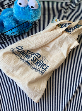 ins风帆布袋ulzzang薄款大容量棉麻帆布包单肩女chic环保袋购物袋