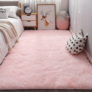 长毛粉色ins地毯卧室床边满铺可爱公主房间网红少女主播拍照地垫