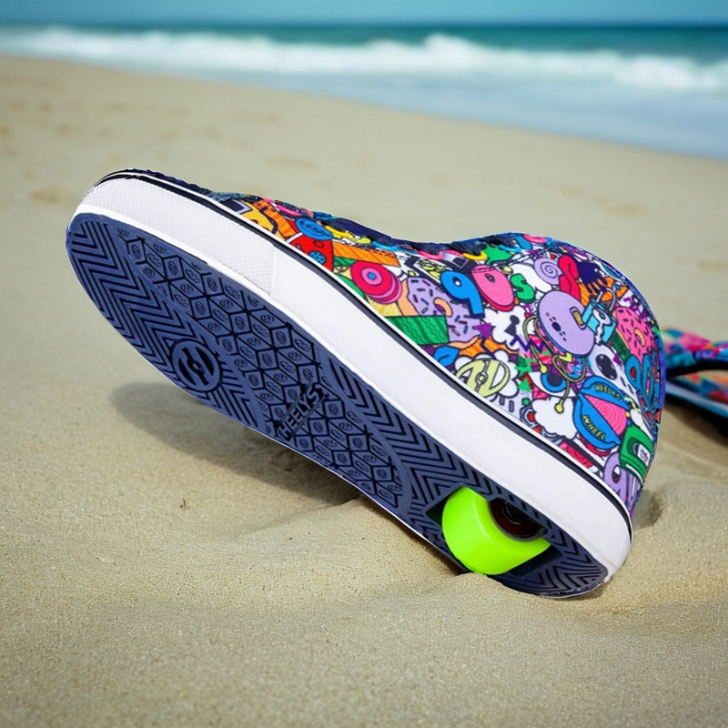 最新款HEELYS暴走鞋帆布单轮男女成人代步儿童轮滑鞋夏透气青少年