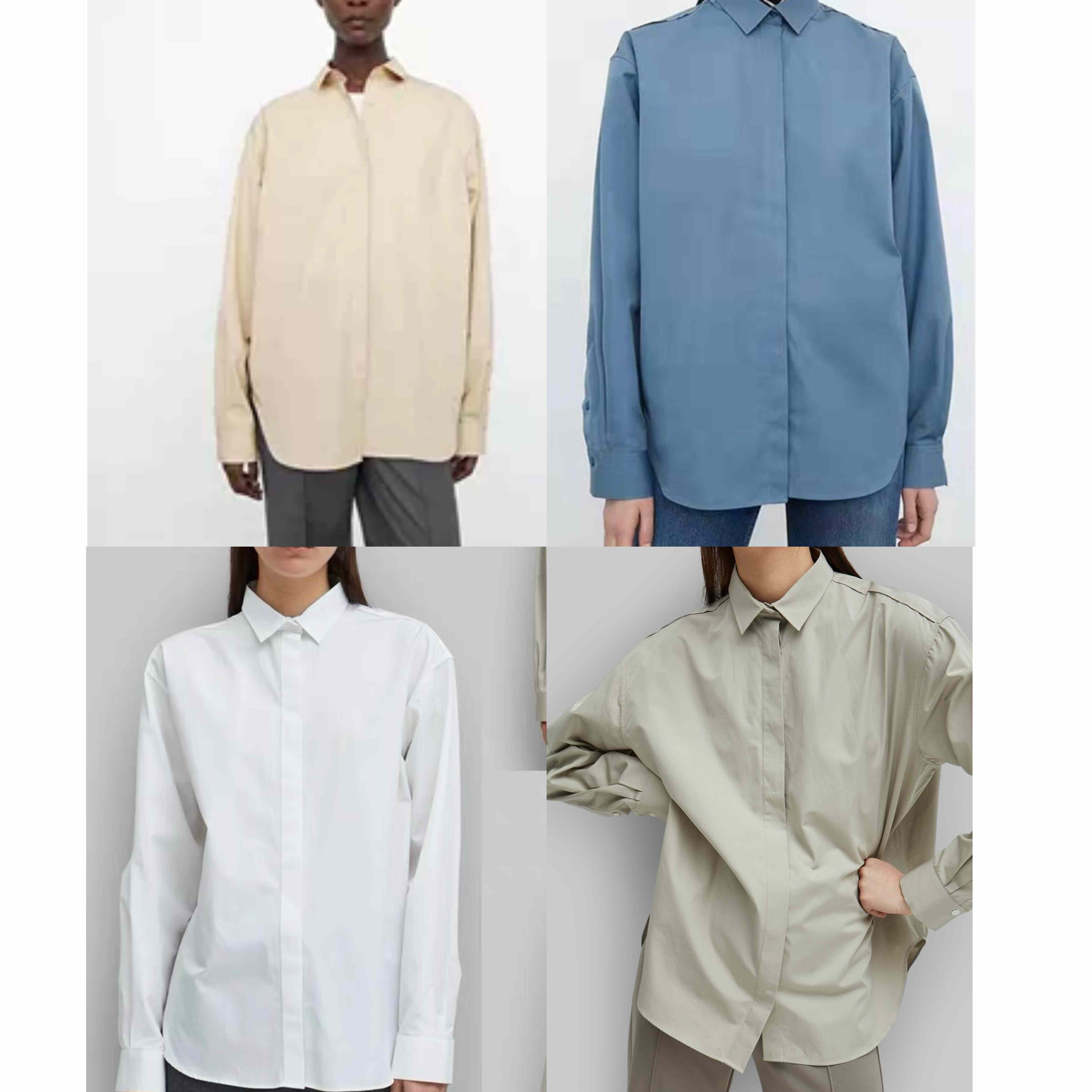 北欧风经典暗门襟袖口刺绣高支高密匹马棉廓形简约百搭廓形BF衬衫