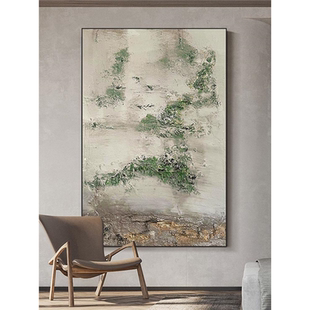 《云山雾隐》新中式客厅抽象山水挂画肌理装饰画民宿玄关油画