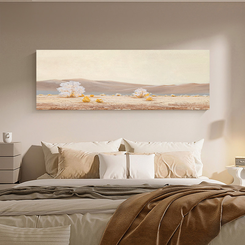 HESD.ART手绘油画《清浅时光》侘寂风客厅抽象装饰画沙发背景挂画