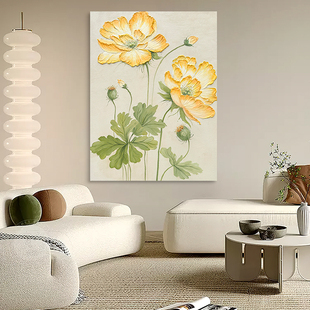 HESD.ART手绘油画《花开富贵》餐厅花卉装饰画手工肌理挂画奶油风