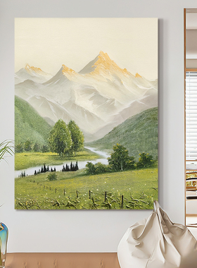 HESD.ART手绘油画《初见金山》侘寂风装饰画客厅挂画抽象画纯手工