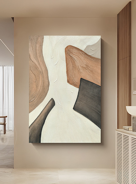 GY.ART原创《如愿》橙色块纯手绘油画抽象肌理挂画客厅现代装饰画