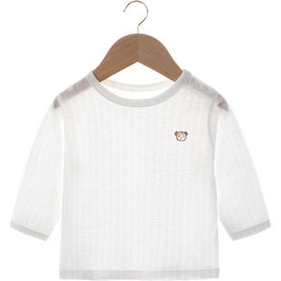 新初生婴儿内衣秋衣夏季空调服睡衣薄款纯棉无骨单件打底宝宝上衣