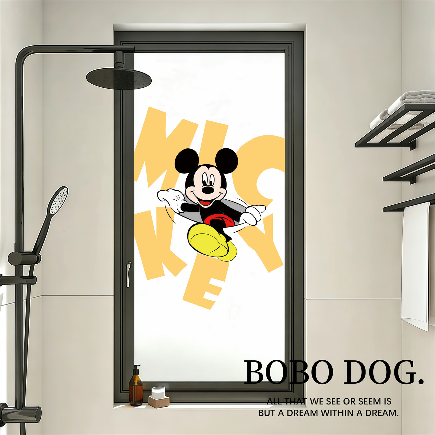 米奇厕所窗户防窥贴纸卫生间浴室玻璃窗户贴膜透光不透人静电贴画,家居饰品,玻璃膜/贴,淘宝优惠券,粉丝福利购,淘宝优惠卷