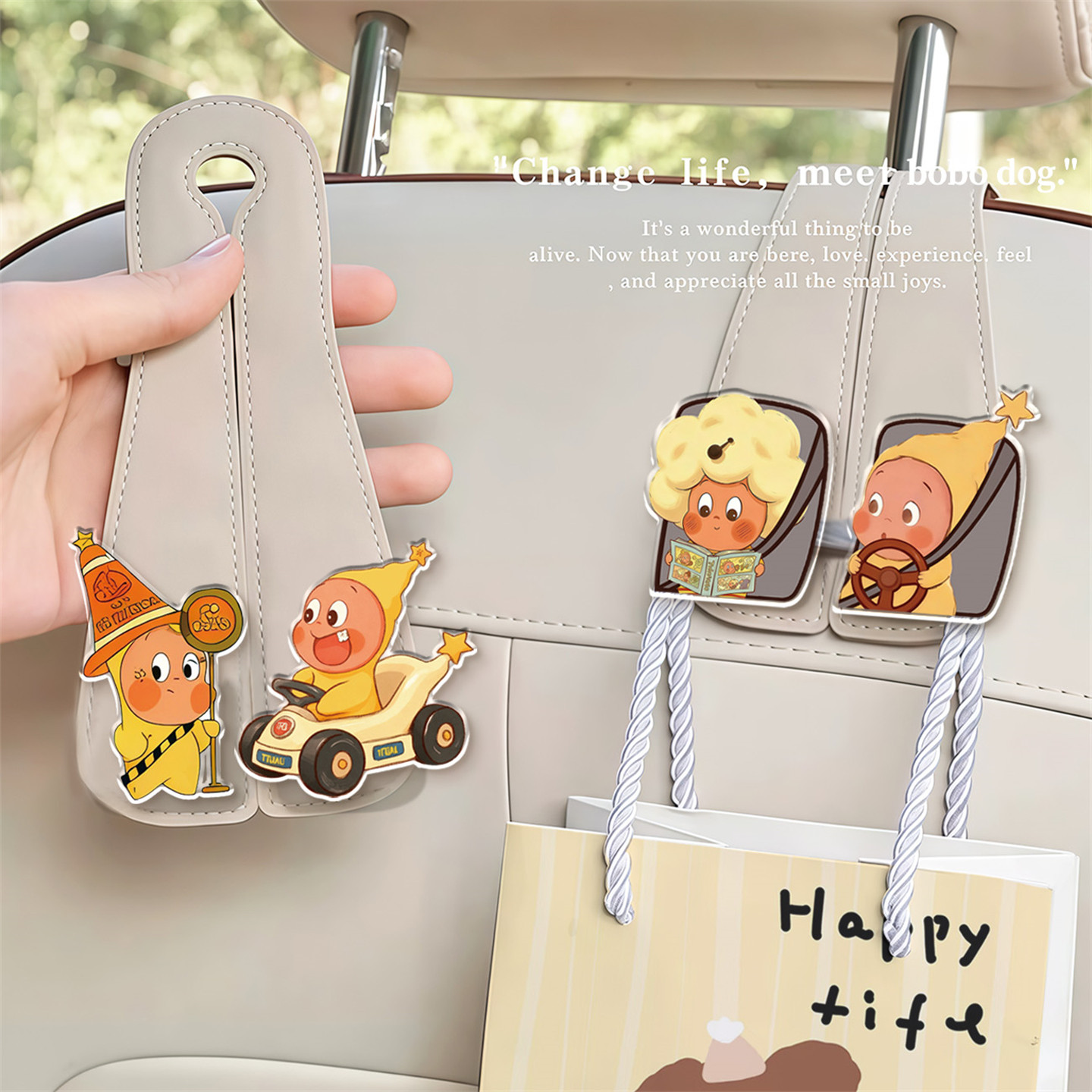 可爱车载小挂钩后排座椅靠背车内装饰高级感汽车用品大全2025新款