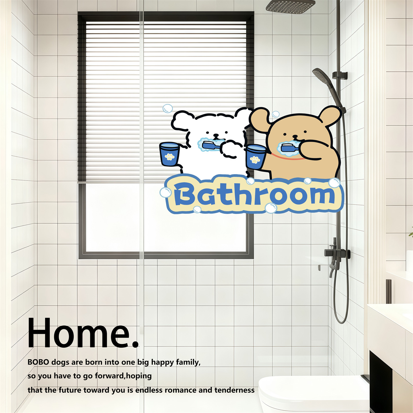 卫生间玻璃贴浴室门贴高级感防水厕所装饰贴纸推拉门贴膜家用可爱,家居饰品,门贴,淘宝优惠券,粉丝福利购,淘宝优惠卷