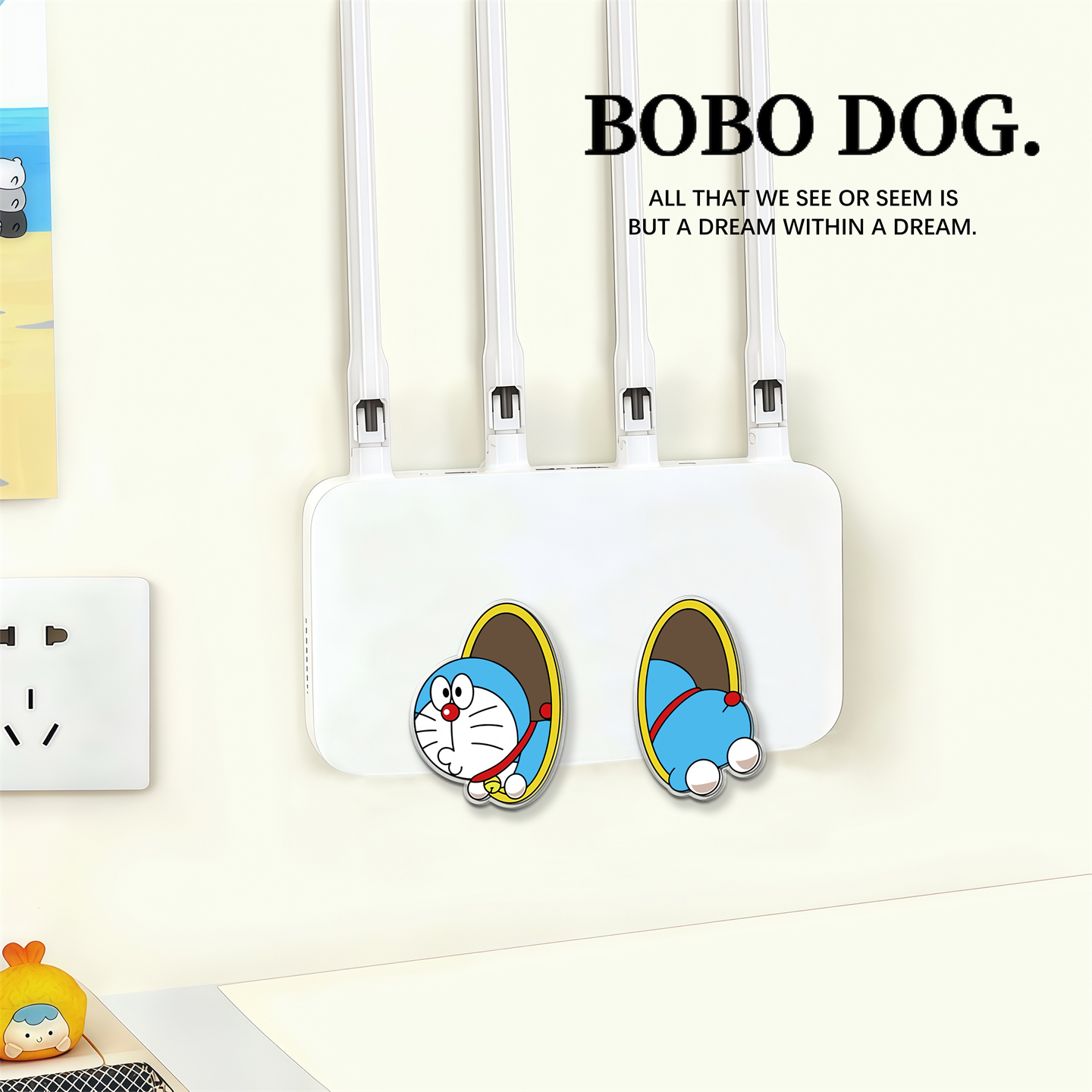 wifi路由器放置架免打孔机顶盒置物架壁挂墙上支架家用收纳固定器