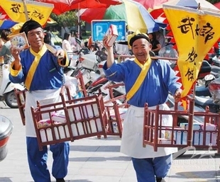 新款武大郎演出小二伙计跑堂服装戏剧戏曲丑角茶裙杂役平民表演服