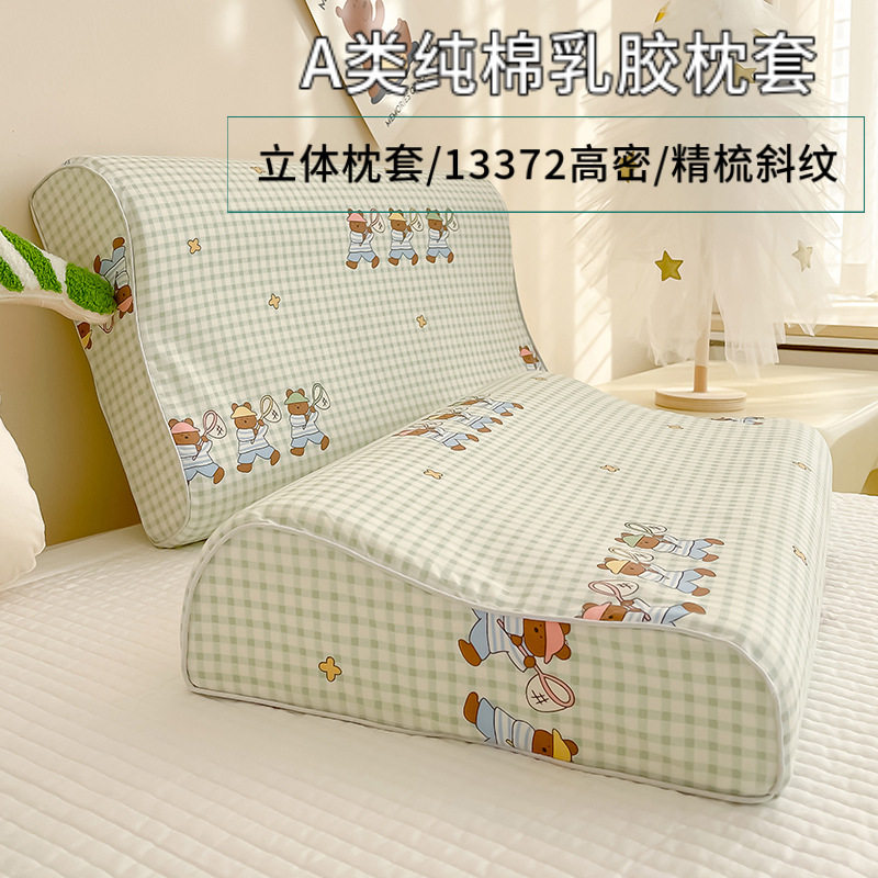 a类纯棉乳胶枕套专用全棉枕头套儿童卡通一对30x50cm40x60/35x55图片