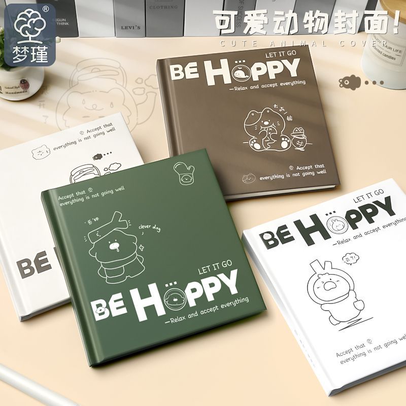 新款方方本笔记本横线精装本简约卡通加厚学生用空白记事本高颜值