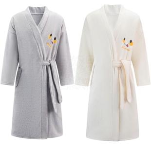 浴袍男女成人吸水速干非纯棉全棉秋冬情侣加长厚睡袍可穿洗澡浴衣