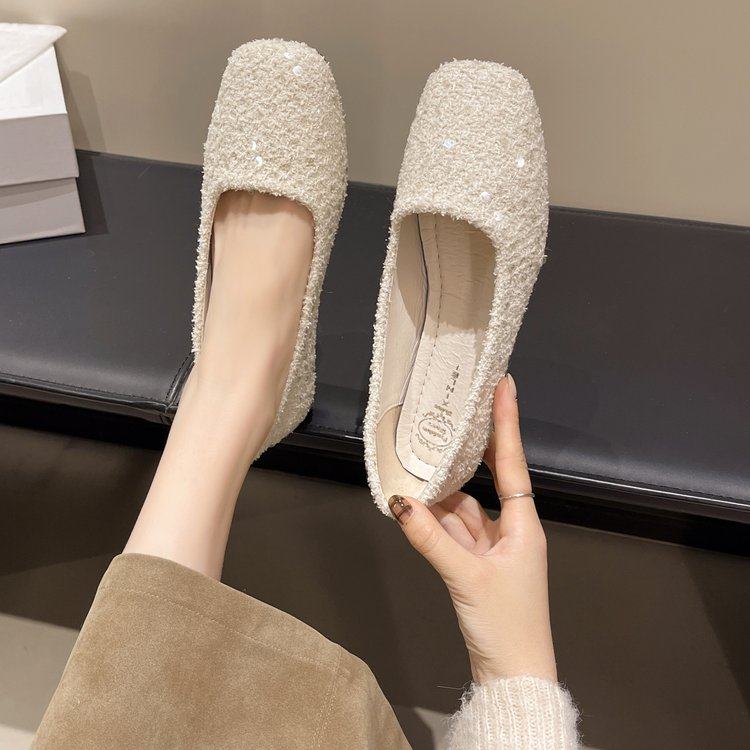 网红豆豆鞋女平底百搭社会懒人鞋春秋亮片学生单鞋浅口休闲女瓢鞋,女鞋,浅口单鞋,淘宝优惠券,粉丝福利购,淘宝优惠卷