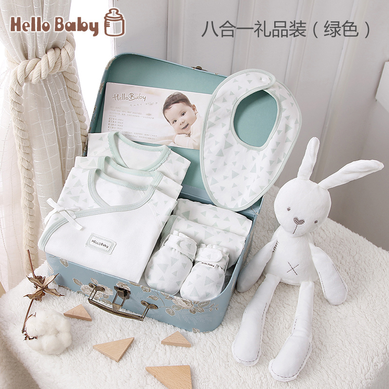 新生的兒寶寶衣服夏季初生嬰兒純棉套裝禮盒滿月送禮用品0-3個月