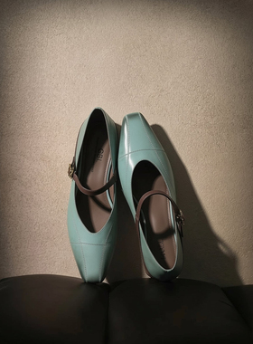 Ls' rommors法式优雅 色拼接一字扣带玛丽珍鞋女车线低跟浅口单鞋