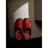 手工植鞣水洗马皮Tabi分趾拖女平底猪蹄凉拖鞋 小众 rommors