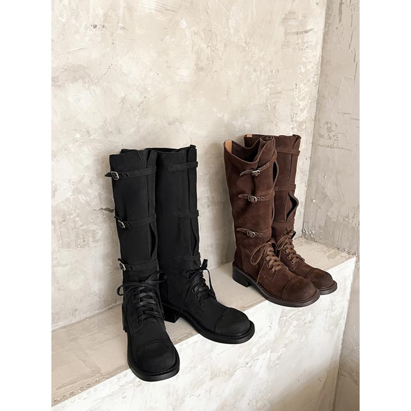 Jellykk4.5cm复古骑士马丁靴