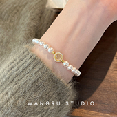 纯银施家珍珠手链女款 女生轻奢小众精致高级感天然水沫玉生日礼物