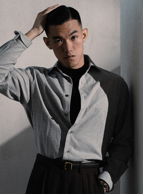 FABRICSHOP “精工细制”系列 棉法兰绒 灰衬衫 秋冬厚款 非现货