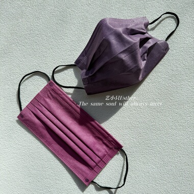 香港暗夜梅紫红色口罩复古深紫色澳门一次性透气显白高级颜值面罩