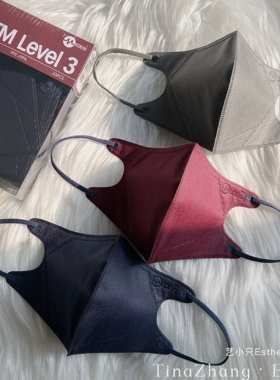 香港medeis都市3d深蓝酒红墨绿色口罩深灰色成人高级颜值明星同款